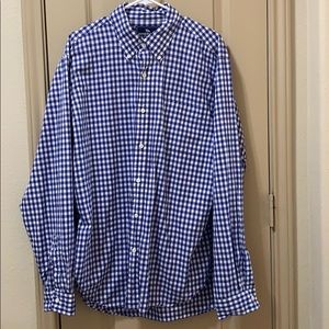 Causal blue checkered button down